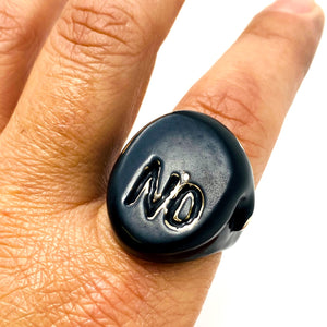 "If 2020 was a Ring" Oval in Polished Matt Black