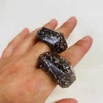 Load image into Gallery viewer, Inner Link Ring, Smokey Glitter and Silver

