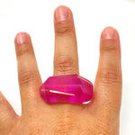 Load image into Gallery viewer, Inner Link Ring, Raspberry Pink and Silver
