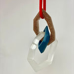 Load image into Gallery viewer, Links Pendant, copper glitter and red

