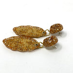 Load image into Gallery viewer, Cateye Earrings, Ultra glitter and beige
