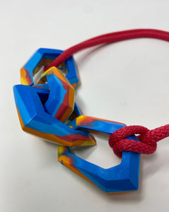 Links Necklace, sunset colour mix