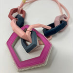 Load image into Gallery viewer, Links Necklace, 8 Links on a pink cord
