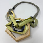 Load image into Gallery viewer, Links Necklace, 7 Links on a camo green cord
