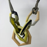 Load image into Gallery viewer, Links Necklace, 7 Links on a camo green cord
