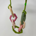 Load image into Gallery viewer, Links Necklace, 7 Links on a lime green cord
