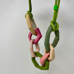 Load image into Gallery viewer, Links Necklace, 7 Links on a lime green cord
