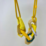 Load image into Gallery viewer, Links Necklace, 9 Links on a yellow cord
