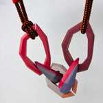 Load image into Gallery viewer, Links Necklace, 5 Links on a burgundy speckled cord
