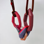 Load image into Gallery viewer, Links Necklace, 5 Links on a burgundy speckled cord
