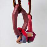 Load image into Gallery viewer, Links Necklace, 5 Links on a burgundy speckled cord
