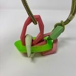 Load image into Gallery viewer, Links Necklace, 6 Links on a lime green speckled cord
