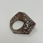 Load image into Gallery viewer, Inner Link Ring, Smokey Glitter and Silver
