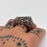 Load image into Gallery viewer, Inner Link Ring, Smokey Glitter and Silver
