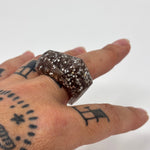 Load image into Gallery viewer, Inner Link Ring, Smokey Glitter and Silver
