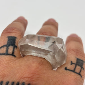 Inner Link Ring, Clear and Silver