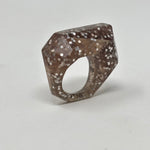 Load image into Gallery viewer, Inner Link Ring, Smokey Glitter and Silver
