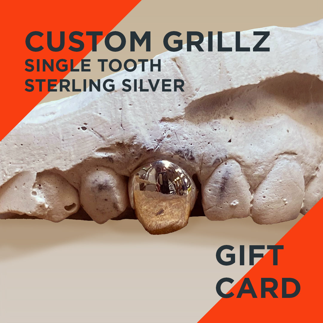 Grillz Gift Card. Single Tooth Sterling Silver