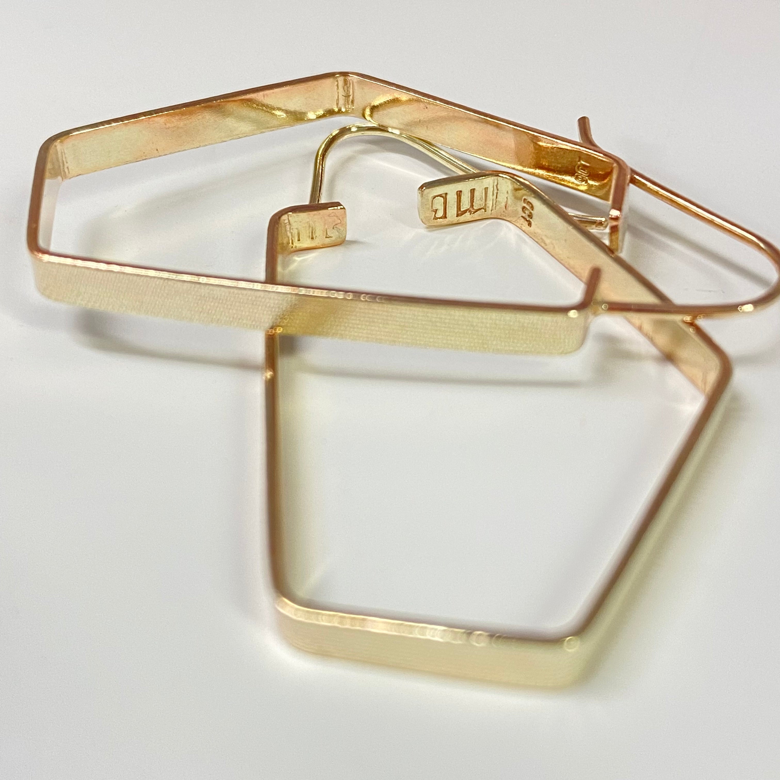 Maca Metals 'NSH' Earrings in 9k Gold