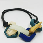 Load image into Gallery viewer, Maca Link Necklace, blue and beige
