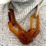 Load image into Gallery viewer, Maca Links Necklace, Faux Amber
