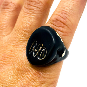 "If 2020 was a Ring" Oval in Polished Matt Black