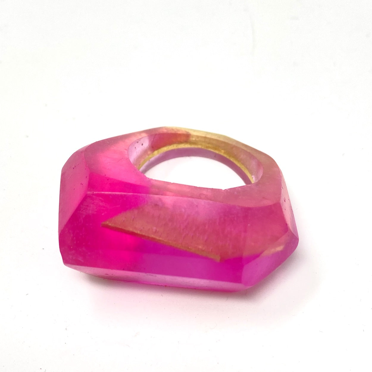 Inner Link Ring, Raspberry Pink and Silver