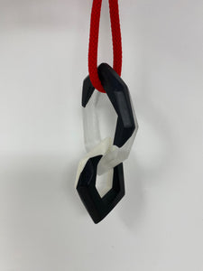 Links Pendant, Red, Black and Clear