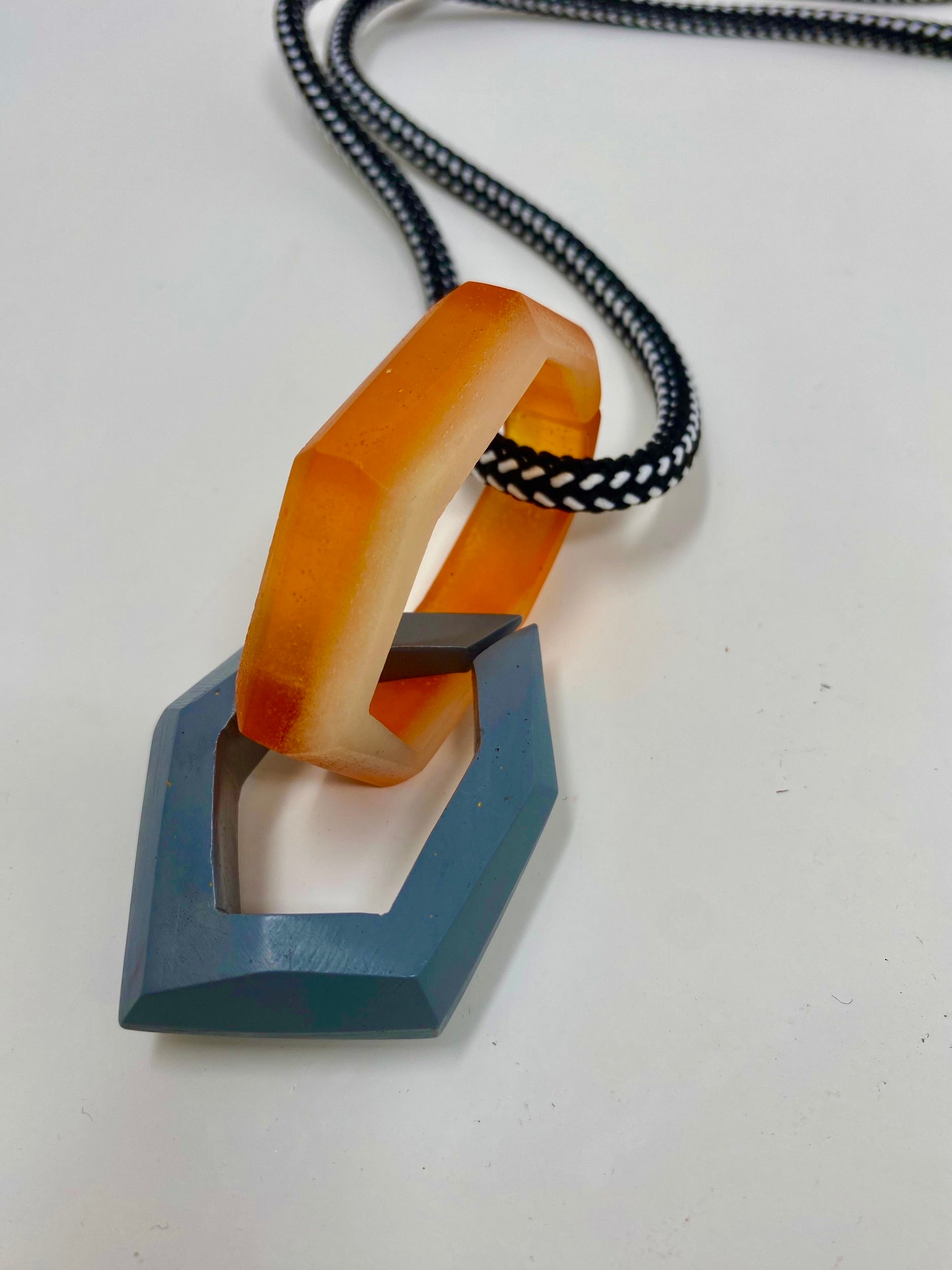 Links Pendant, Orange and Grey