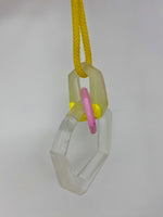 Load image into Gallery viewer, Links Pendant Clear, Pink and Yellow

