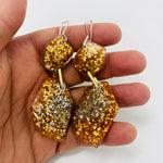 Load image into Gallery viewer, Double Rock Earrings, Ultra Glitter,  high gloss finish

