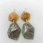 Load image into Gallery viewer, Double Rock Earrings, Ultra Glitter,  matte finish
