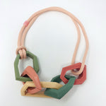 Load image into Gallery viewer, Maca Links Necklace, Pink, Nude and Green
