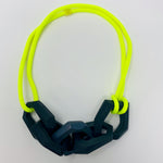 Load image into Gallery viewer, Maca Links Necklace, Charcoal Grey and fluro yellow
