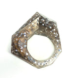 Load image into Gallery viewer, Inner Link Ring, Smokey Glitter and Silver
