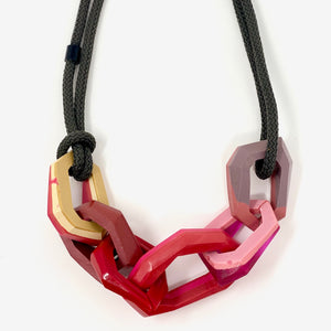 Maca Links Necklace, terracotta, beige and reds