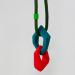 Load image into Gallery viewer, Links Pendant, Military green, teal and fuchsia
