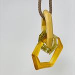 Load image into Gallery viewer, Links Pendant, light amber, gold glitter and beige
