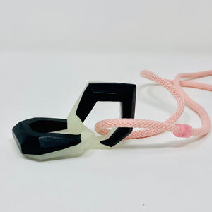Links Pendant, glow in the dark, black and baby pink