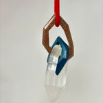 Load image into Gallery viewer, Links Pendant, copper glitter and red
