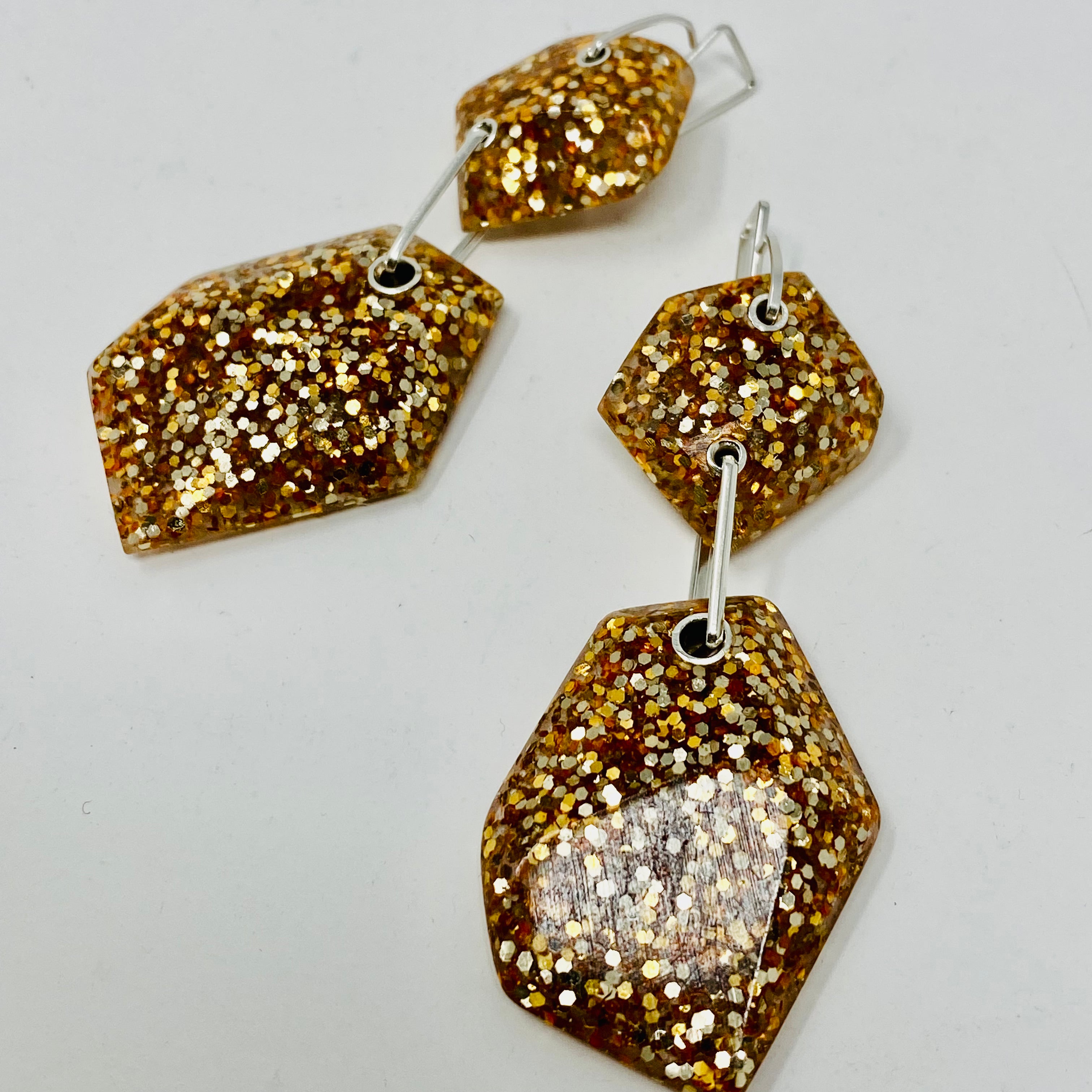 Double Rock earrings, Ultra glitter