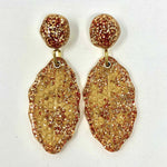 Load image into Gallery viewer, Cateye Earrings, Ultra glitter and beige
