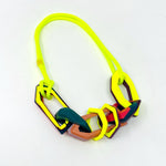 Load image into Gallery viewer, Maca Links Necklace, Fluro yellow, pinks and greens
