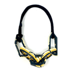 Load image into Gallery viewer, Maca Links Necklace, beige and black oil spill Links

