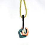 Load image into Gallery viewer, Maca Links Pendant, zebra, stone green and peach
