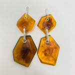 Load image into Gallery viewer, Double Rock Earrings, amber light
