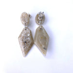 Load image into Gallery viewer, Medium Double Rock earrings, Mother of pearl, Stg Silver
