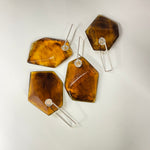 Load image into Gallery viewer, Dark Amber Single Rock Earrings, Matte Finish
